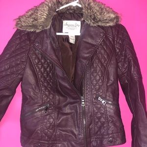 American Rag Faux Fur/Faux Leather Jacket